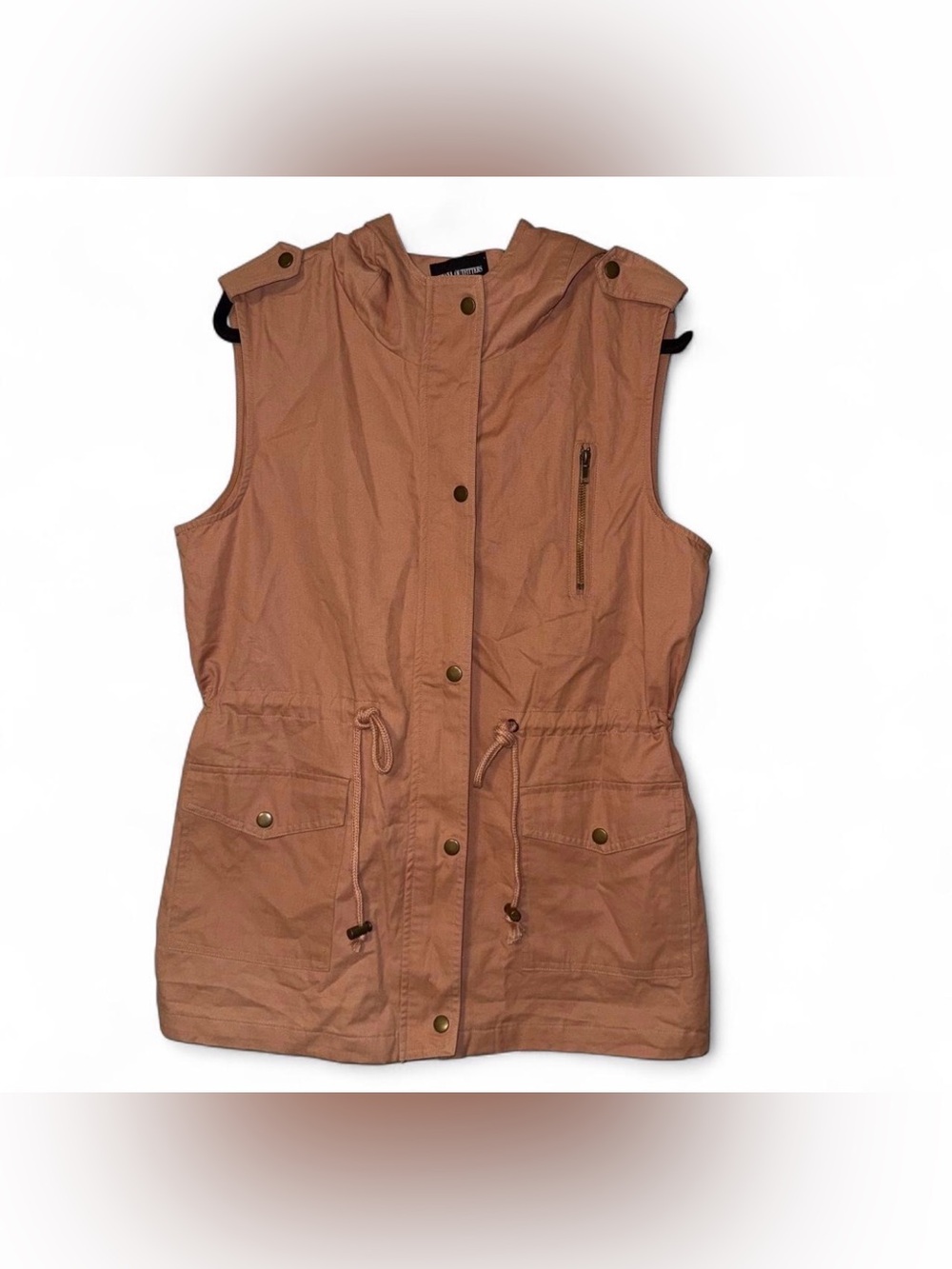 ZENANA utility vest with hood sz L ✨